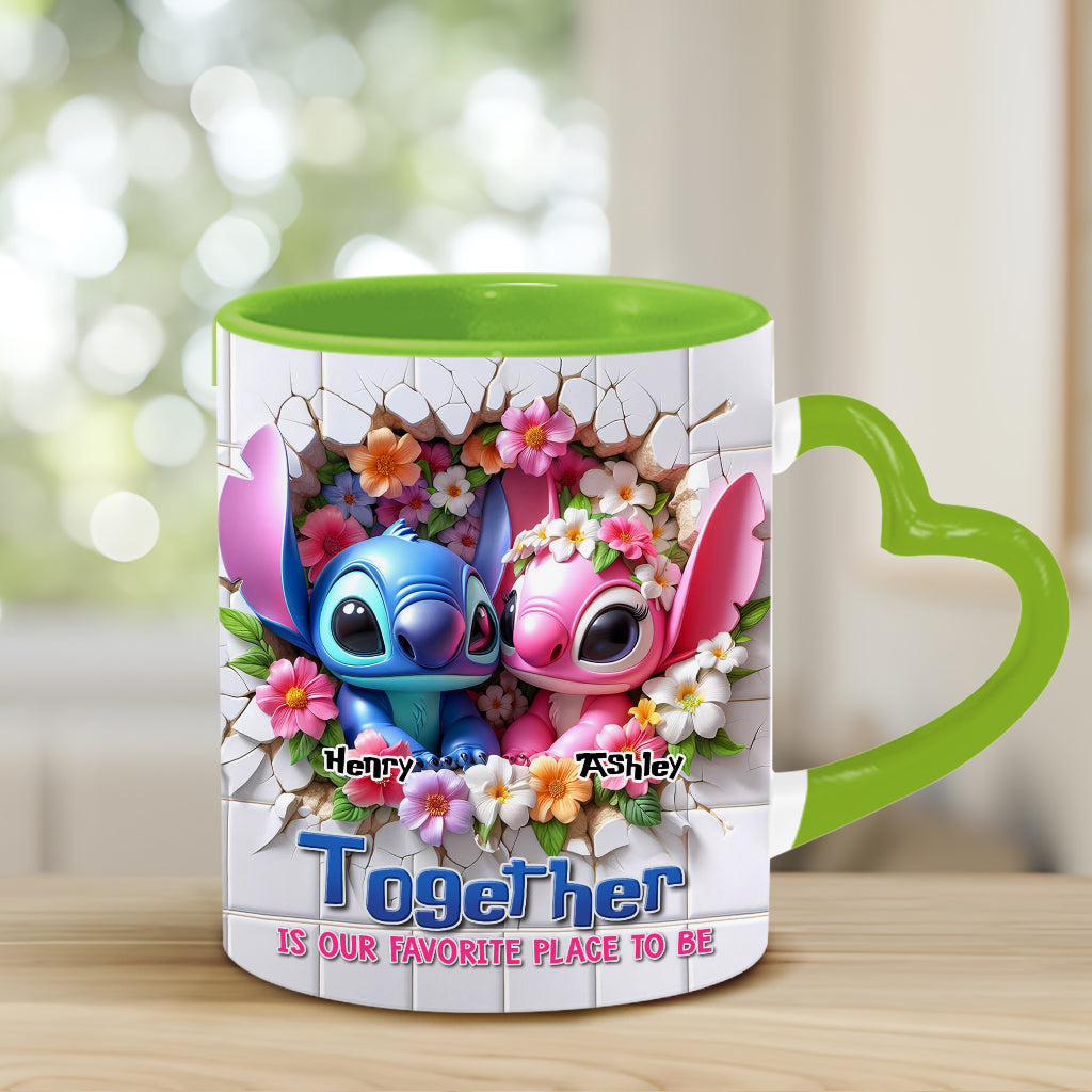Personalized Heart Handle Mug Custom Names Couples Gift Heart Handle Mug GradoCreations