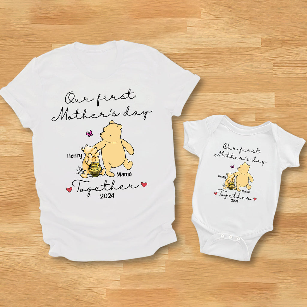 Personalized Mouse T-shirt and Baby Onesie for First Mother's Day Gift T-shirt And Baby Onesie GradoCreations