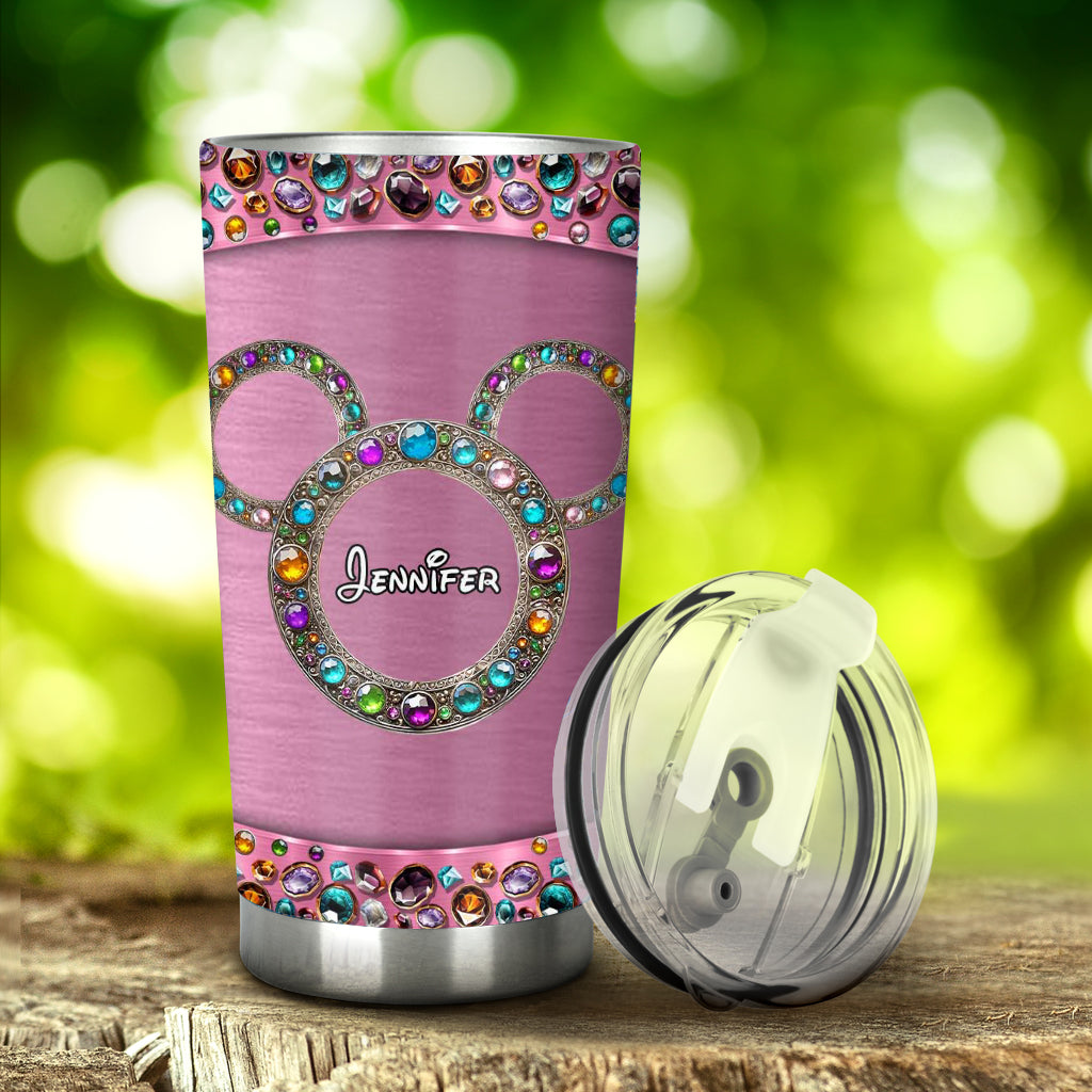 Personalized Pink Mouse Tumbler Custom Name Drinkware for Mom Tumbler GradoCreations