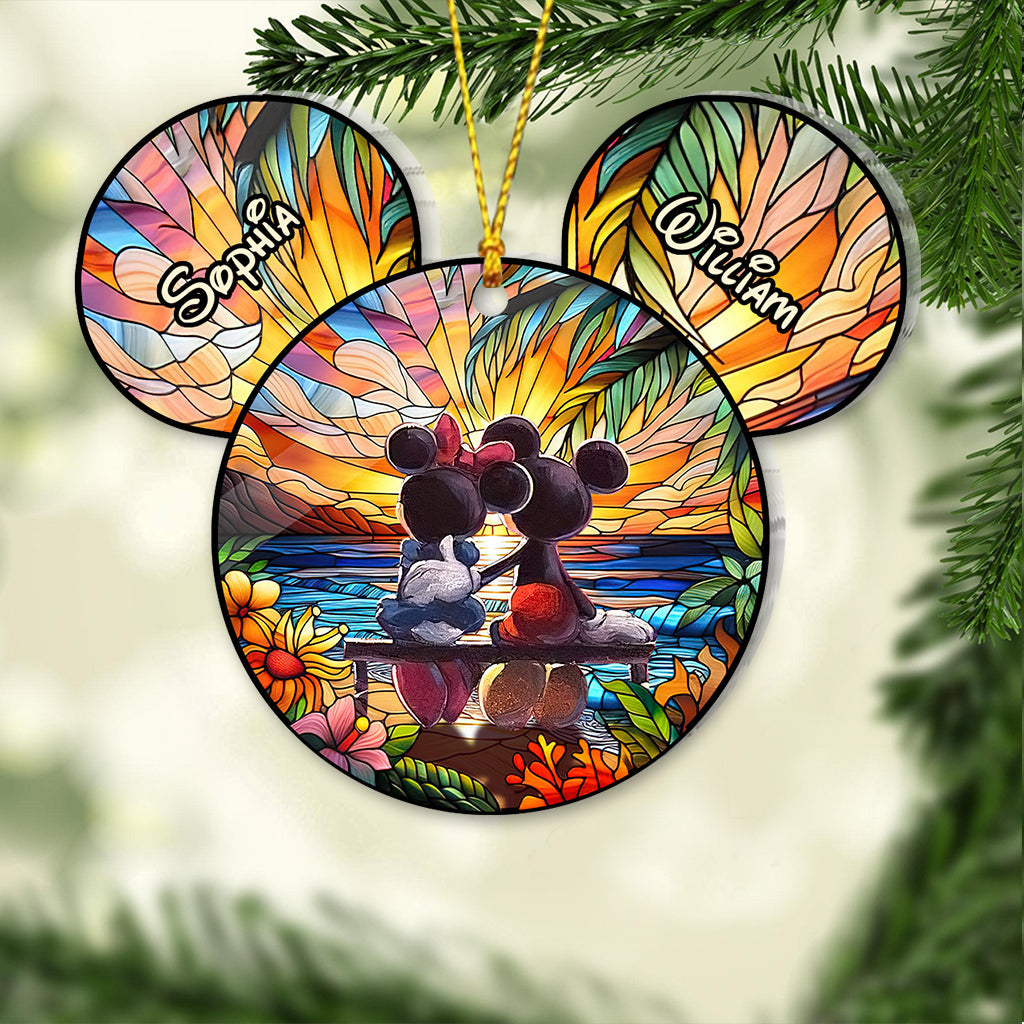 Personalized Romantic Mouse Couple Acrylic Ornament for Christmas Ornament GradoCreations