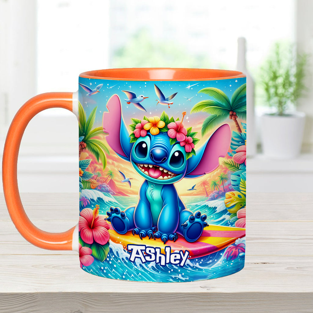 Personalized Ohana Accent Mug Custom Name Tropical Gift Accent Mug GradoCreations