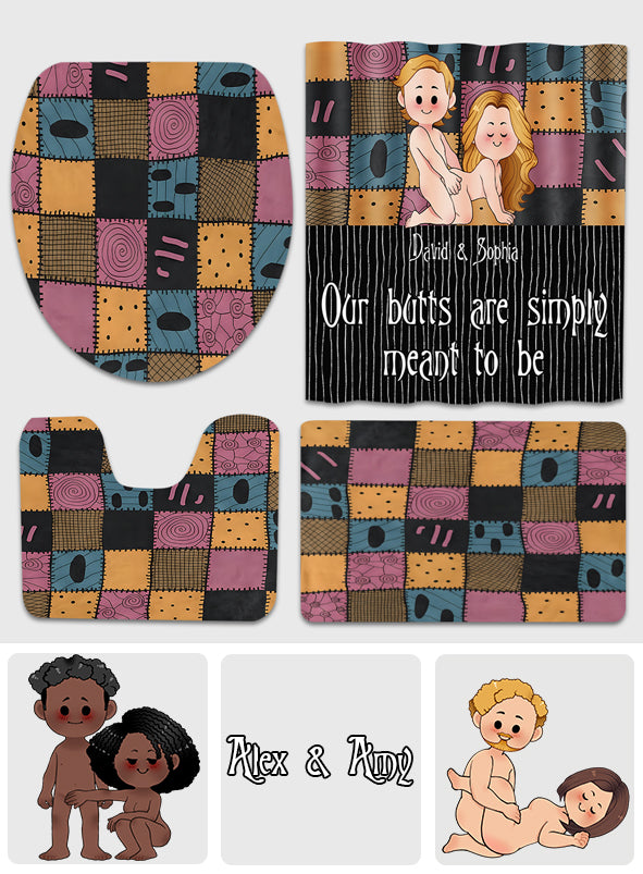 Personalized Nightmare Bathroom Curtain & Mats Set for Couples Bathroom Curtain & Mats Set GradoCreations