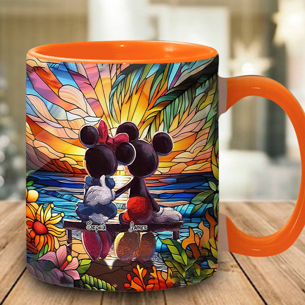 Personalized Sunset Accent Mug Custom Name Gift for Couples Accent Mug GradoCreations
