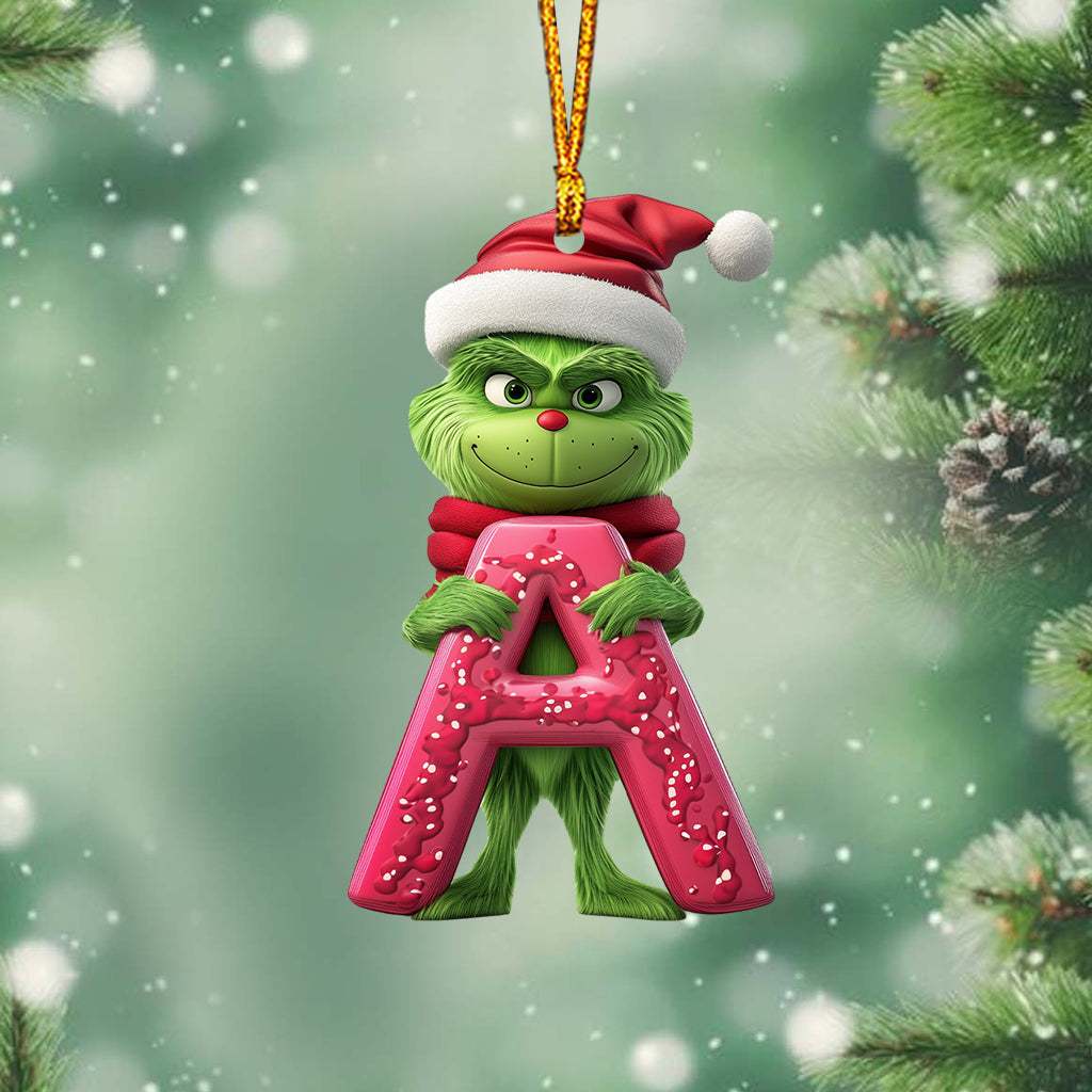 Personalized Grinch Christmas Ornament Custom Name Gift Ornament GradoCreations