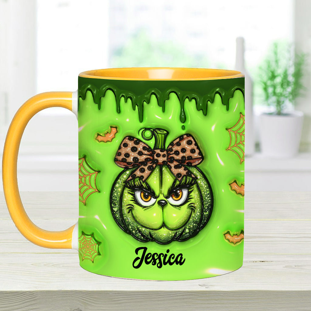 Personalized Grinch Accent Mug Custom Name Holiday Gift Accent Mug GradoCreations