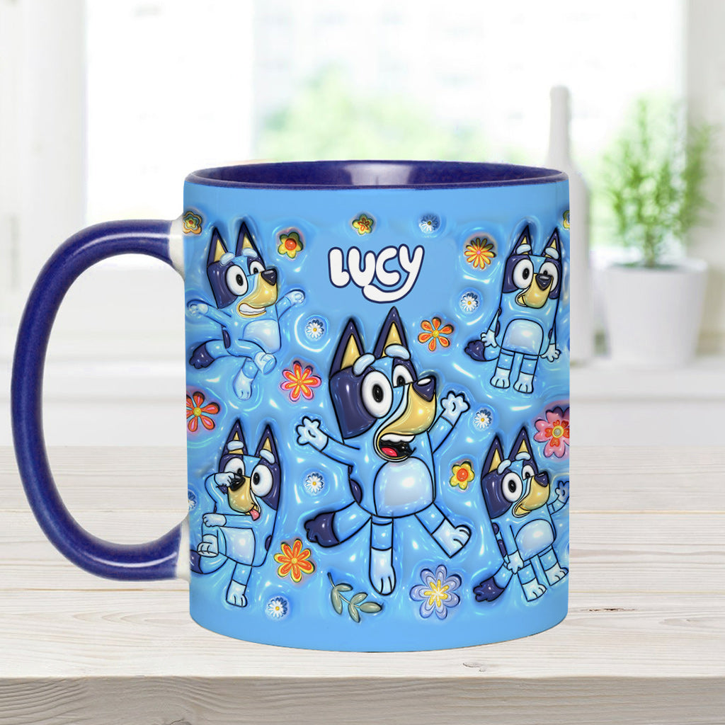 Personalized Dog Accent Mug Custom Name Unique Gift for Kids Accent Mug GradoCreations