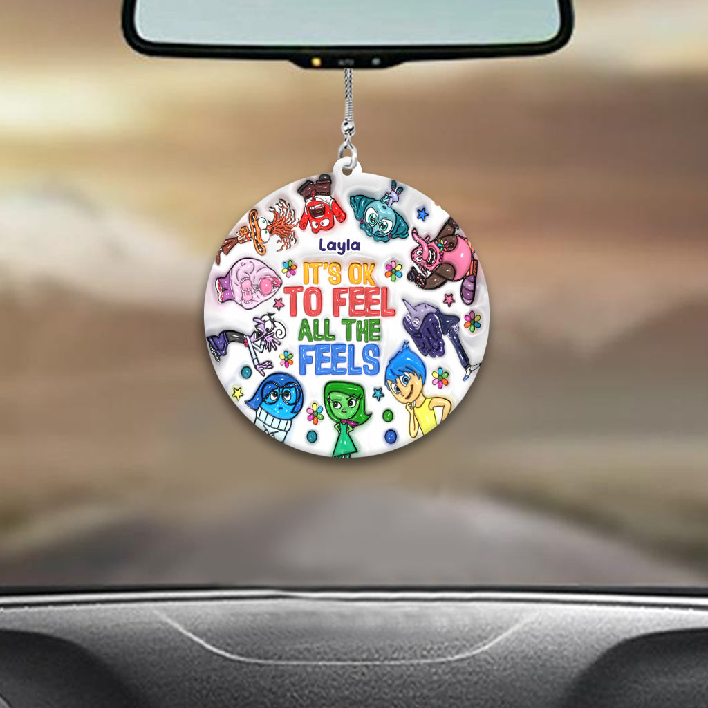 Personalized Acrylic Car Ornament It's Ok To Feel All The Feels Gift for Christmas Car Ornament GradoCreations