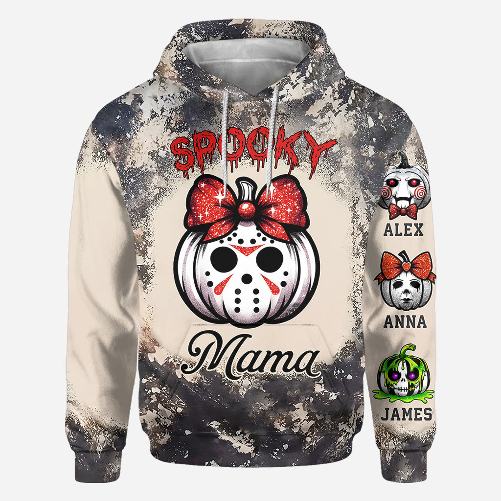 Personalized Spooky Mama All Over Shirt for Mom | Custom Name Gift All Over Shirt GradoCreations