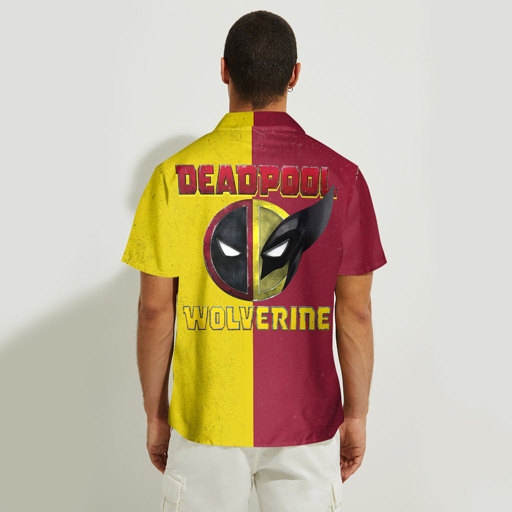 Personalized Deadpool & Wolverine Hawaiian Shirt Custom Name Gift for Him Hawaiian Shirt GradoCreations