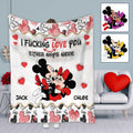 Personalized Mouse Blanket Cute Love Gifts for Couples Blanket GradoCreations