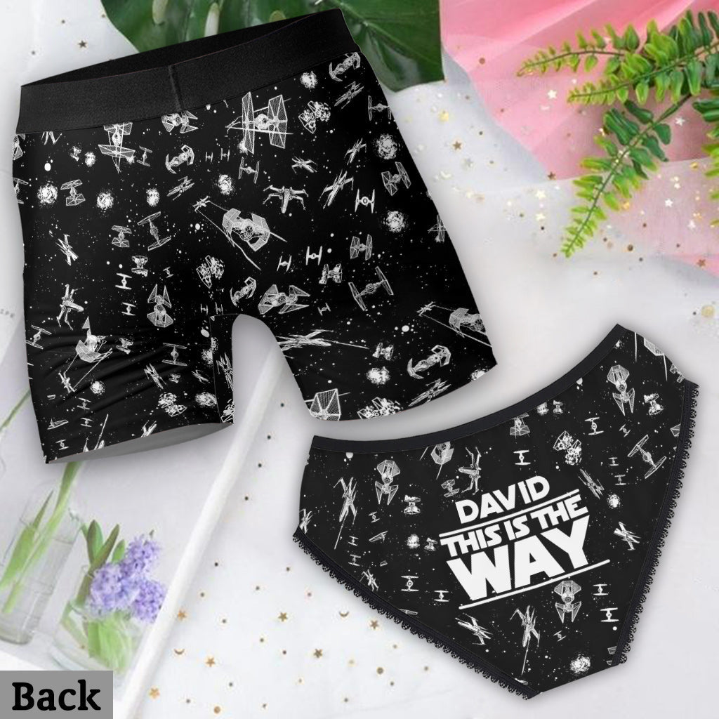 Custom Couples Briefs and Boxer Shorts Personalized Gift for Anniversary Lace Border Women Briefs And Men’s Boxer Briefs GradoCreations