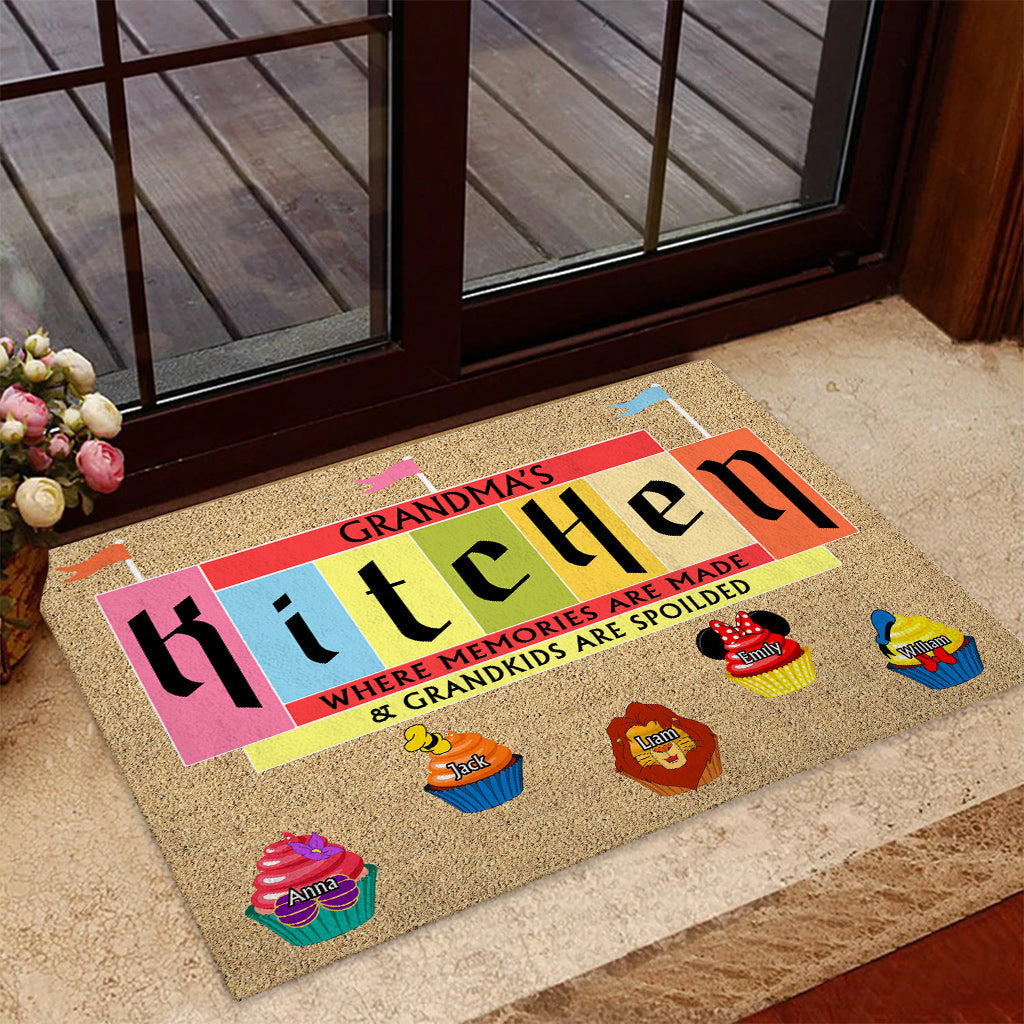 Personalized Grandma's Kitchen Doormat Custom Names Gift Doormat GradoCreations