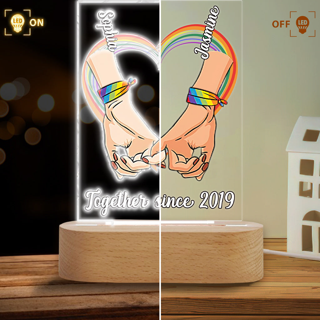 Personalized LGBT Support Shaped Plaque Light Base Gift Shaped Plaque Light Base GradoCreations