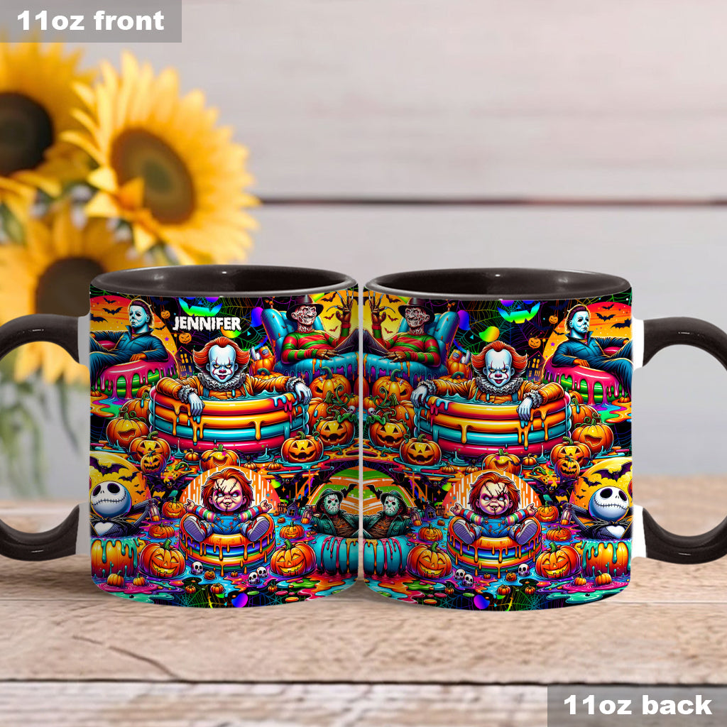 Personalized Halloween Accent Mug Custom Name Unique Gift Accent Mug GradoCreations