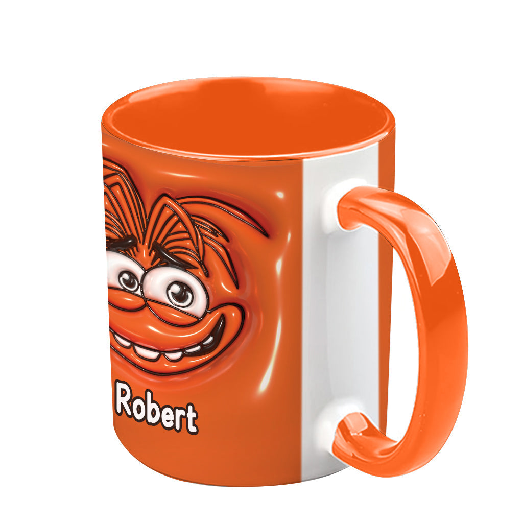 Personalized Two-Tone Accent Mug with Emotive Character - Custom Name Gift Accent Mug GradoCreations