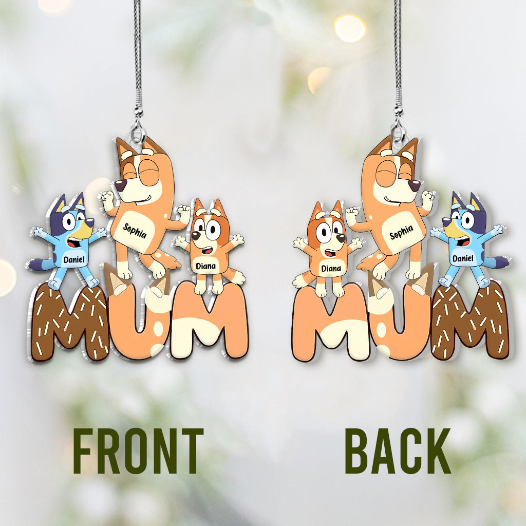 Personalized Acrylic Car Ornament Custom Name Gift for Mum Custom Shaped Car Ornament GradoCreations
