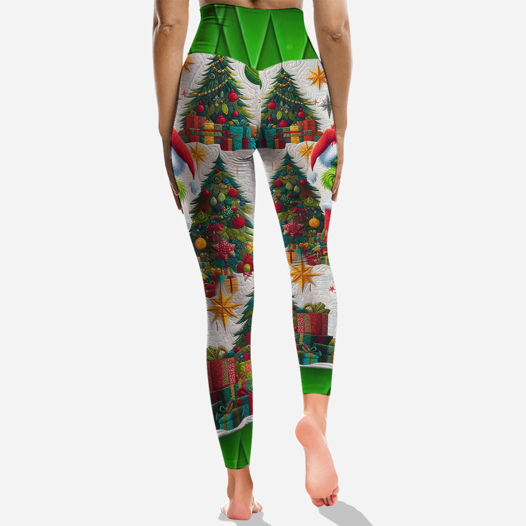 Personalized Grinchmas Hoodie and Leggings Set Custom Name Christmas Gift Hoodie & Leggings GradoCreations