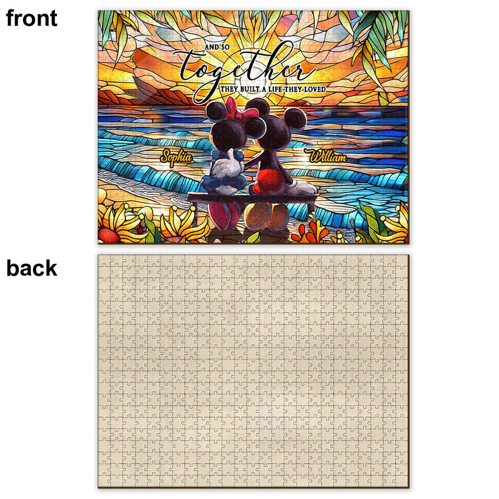 Personalized Couple Jigsaw Puzzle Unique Gift for Engagement Anniversary Jigsaw Puzzle GradoCreations