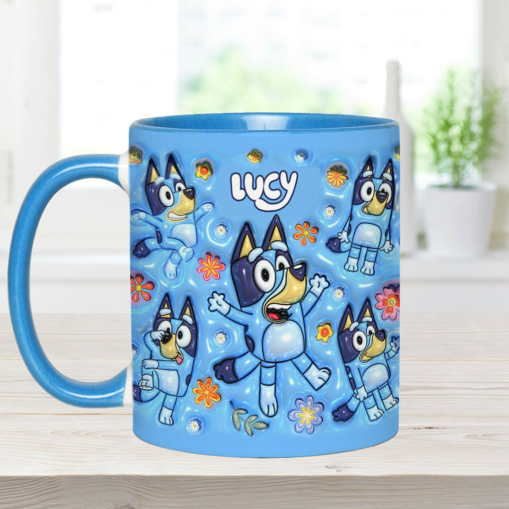 Personalized Dog Accent Mug Custom Name Unique Gift for Kids Accent Mug GradoCreations