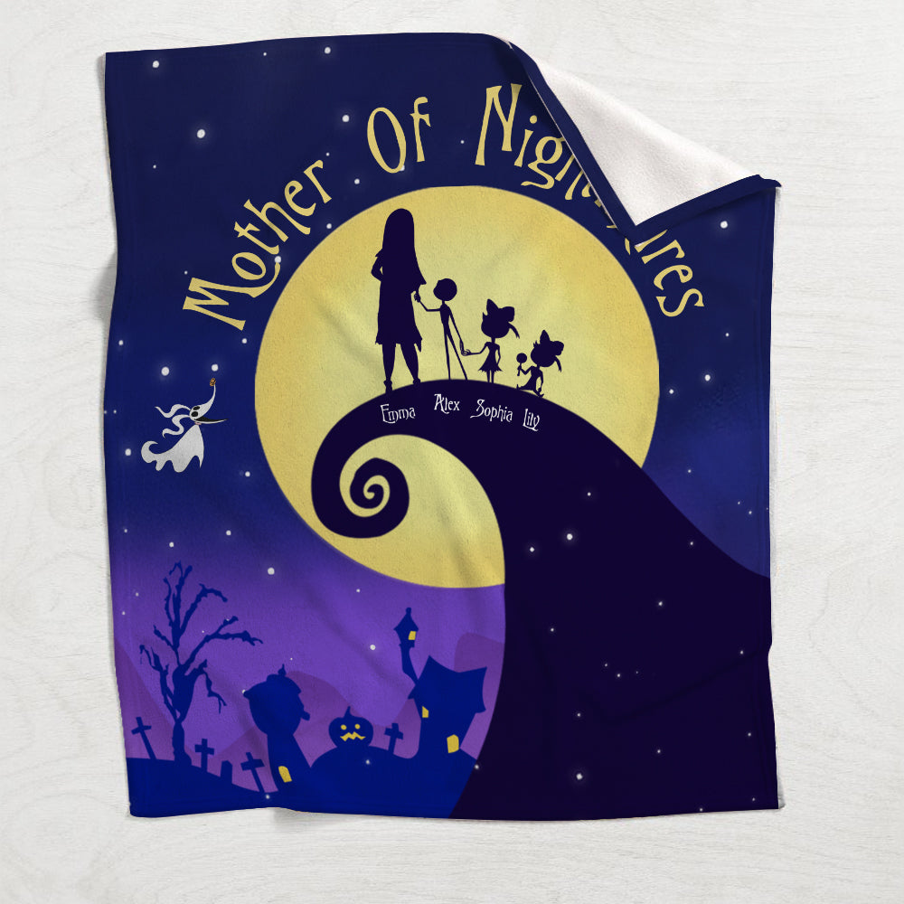 Personalized Nightmare Blanket Custom Name Gift for Mom Blanket GradoCreations