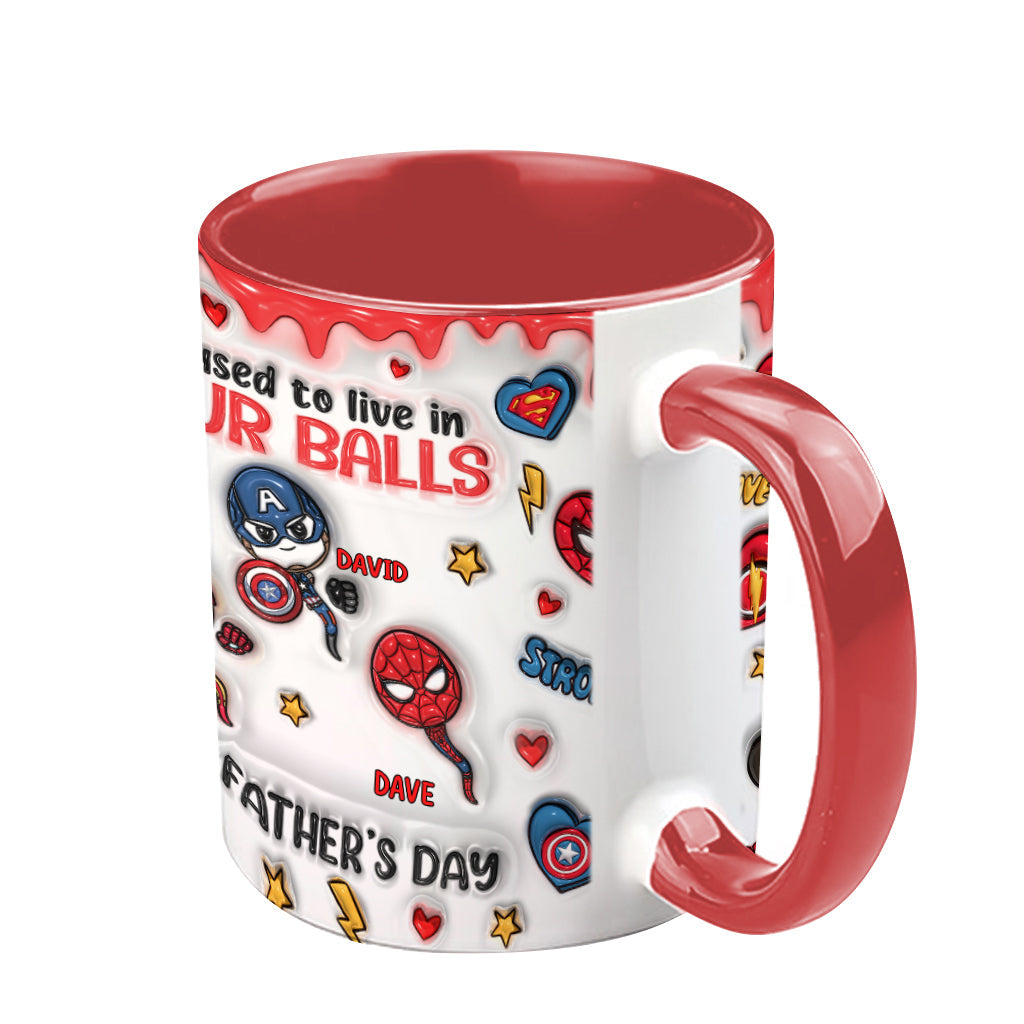 Personalized Superhero Accent Mug Custom Name Gift for Dad Accent Mug GradoCreations
