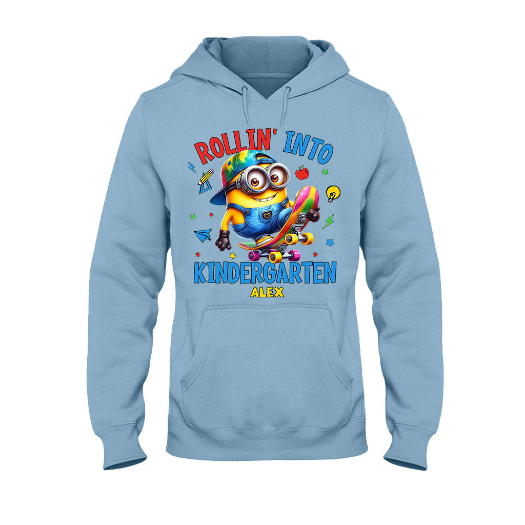 Personalized Kids T-Shirt Rollin Into Kindergarten Custom Name T-shirt & Hoodie GradoCreations