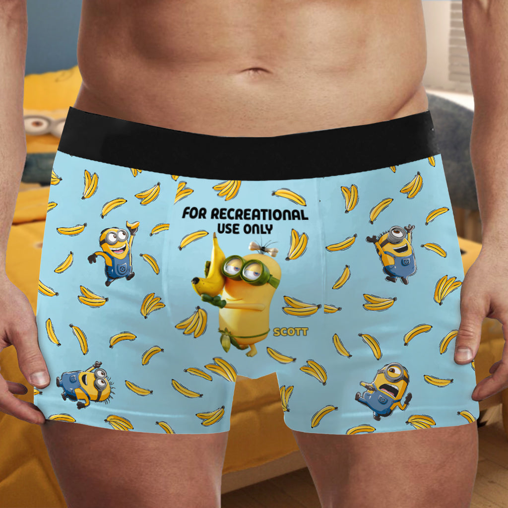 Personalized Men's Boxer Briefs with Fun Minion Design for Recreational Use Men Boxer Briefs GradoCreations