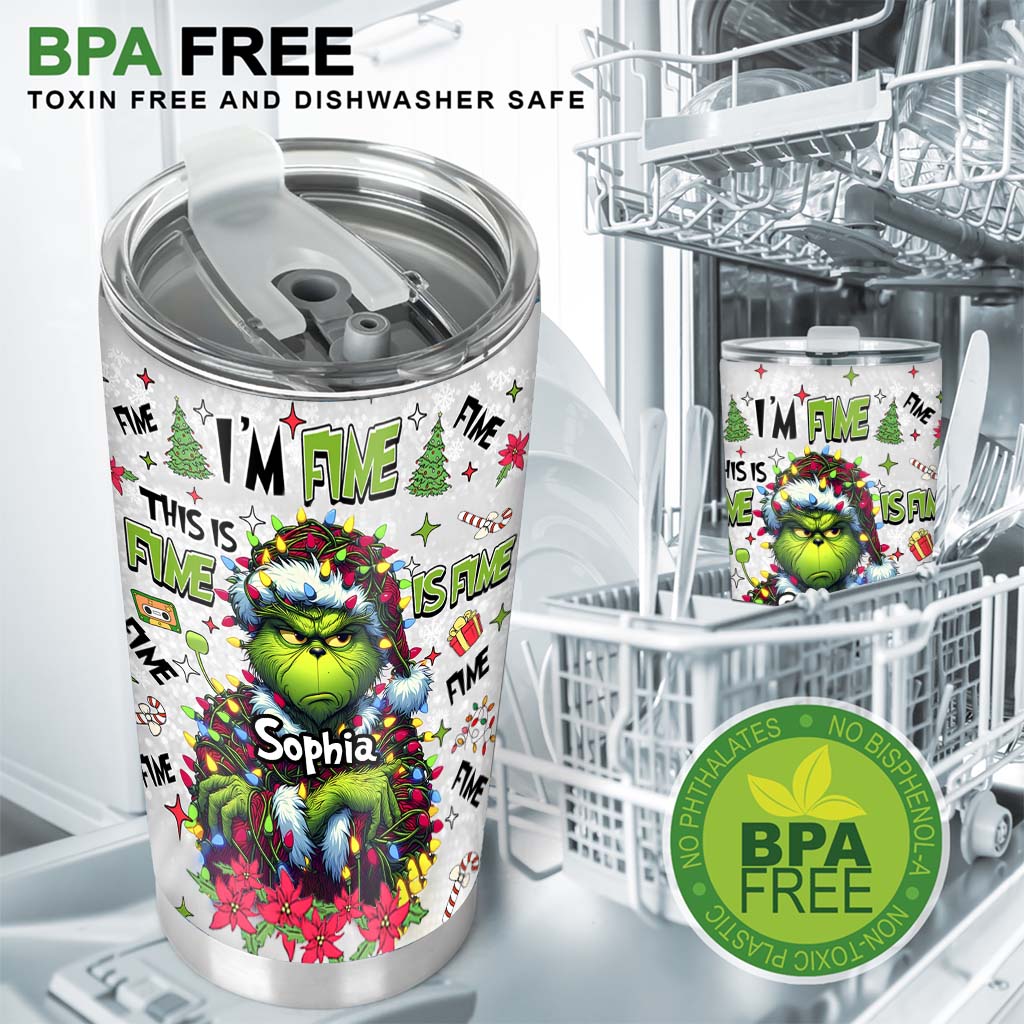 Personalized Grinch Tumbler Christmas Gift for Mom with Name Tumbler GradoCreations