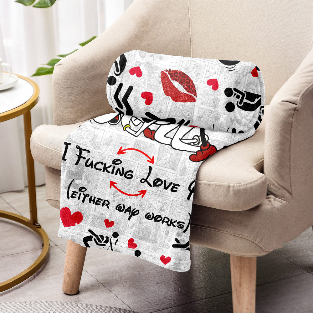 Personalized Funny Couple Blanket Custom Names Romantic Gift Blanket GradoCreations