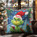 Personalized Merry Grinchmas Throw Pillow with Name for Christmas Throw Pillow GradoCreations