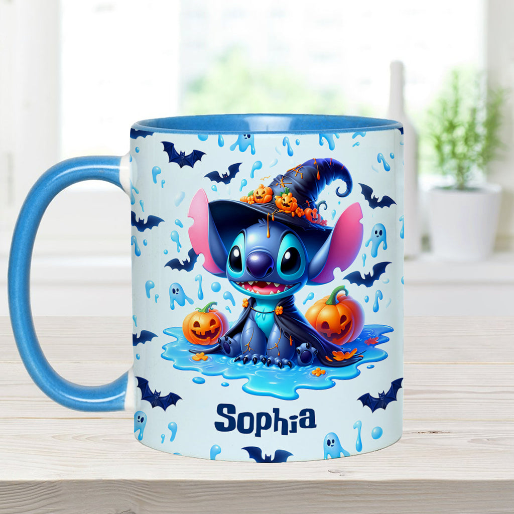 Personalized Halloween Ohana Accent Mug with Custom Name Accent Mug GradoCreations