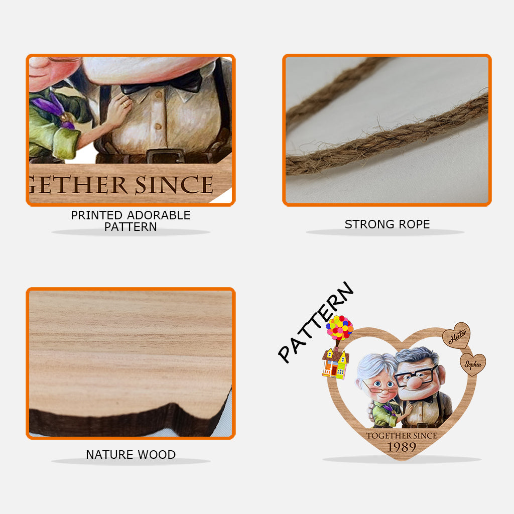 Personalized Heart-Shaped Wood Sign Custom Couple Gift Wood Sign GradoCreations