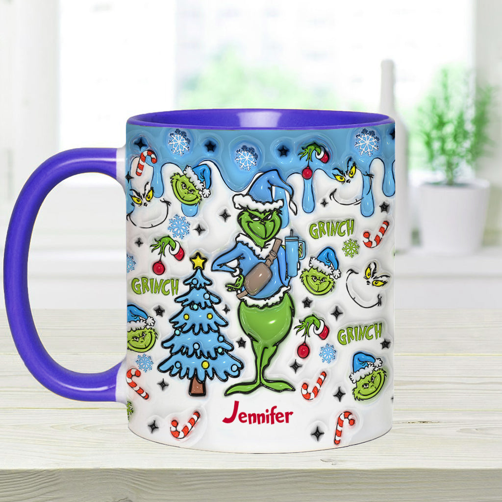 Personalized Grinch Accent Mug Custom Name Christmas Gift Accent Mug GradoCreations