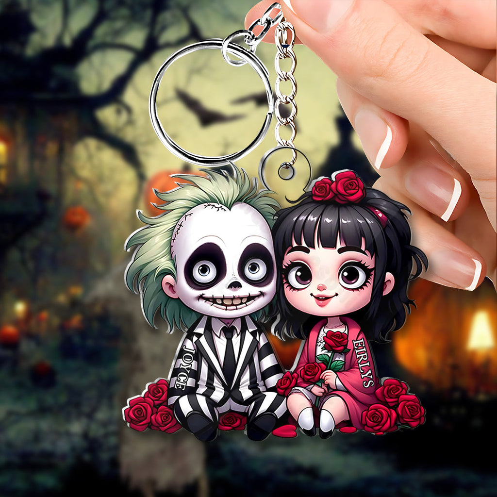 Personalized Horror Couple Keychain Custom Name Gift One-sided Custom Shaped Keychain GradoCreations