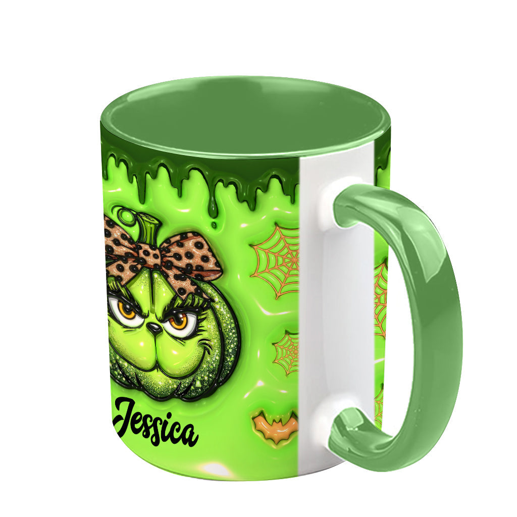 Personalized Grinch Accent Mug Custom Name Holiday Gift Accent Mug GradoCreations