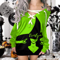 Personalized Off Shoulder Witch Dress Custom Name for Halloween Off Shoulder Dress GradoCreations