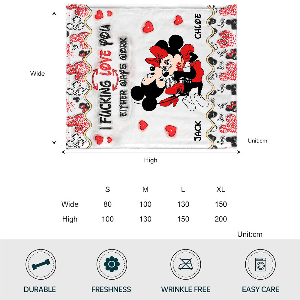 Personalized Mouse Blanket Cute Love Gifts for Couples Blanket GradoCreations