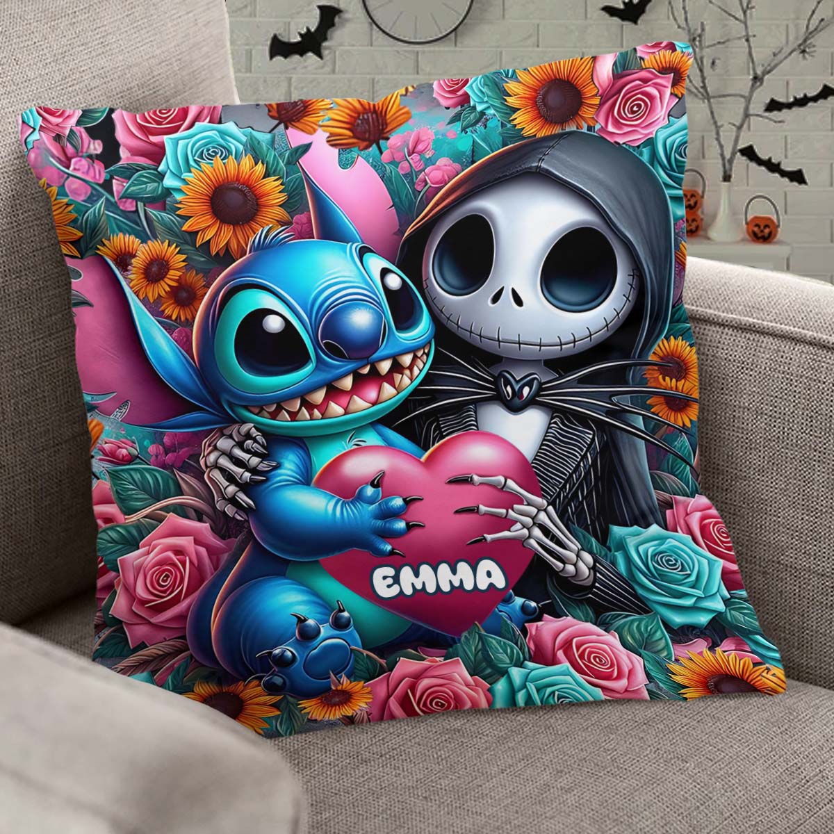 Personalized Nightmare Throw Pillow Custom Name Gift Throw Pillow GradoCreations