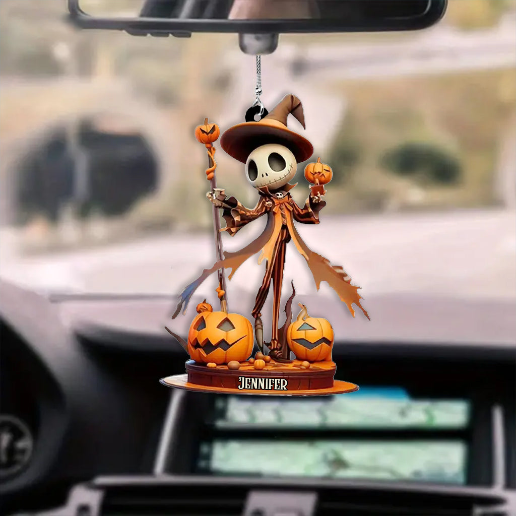 Personalized Halloween Car Ornament Custom Name Acrylic Gift Car Ornament GradoCreations