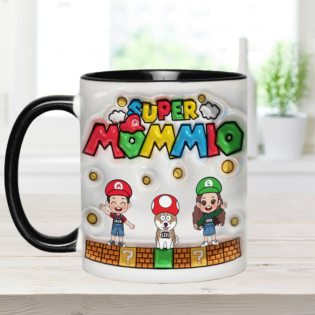 Personalized Super Mommy Accent Mug Custom Name Gift for Mom Accent Mug GradoCreations