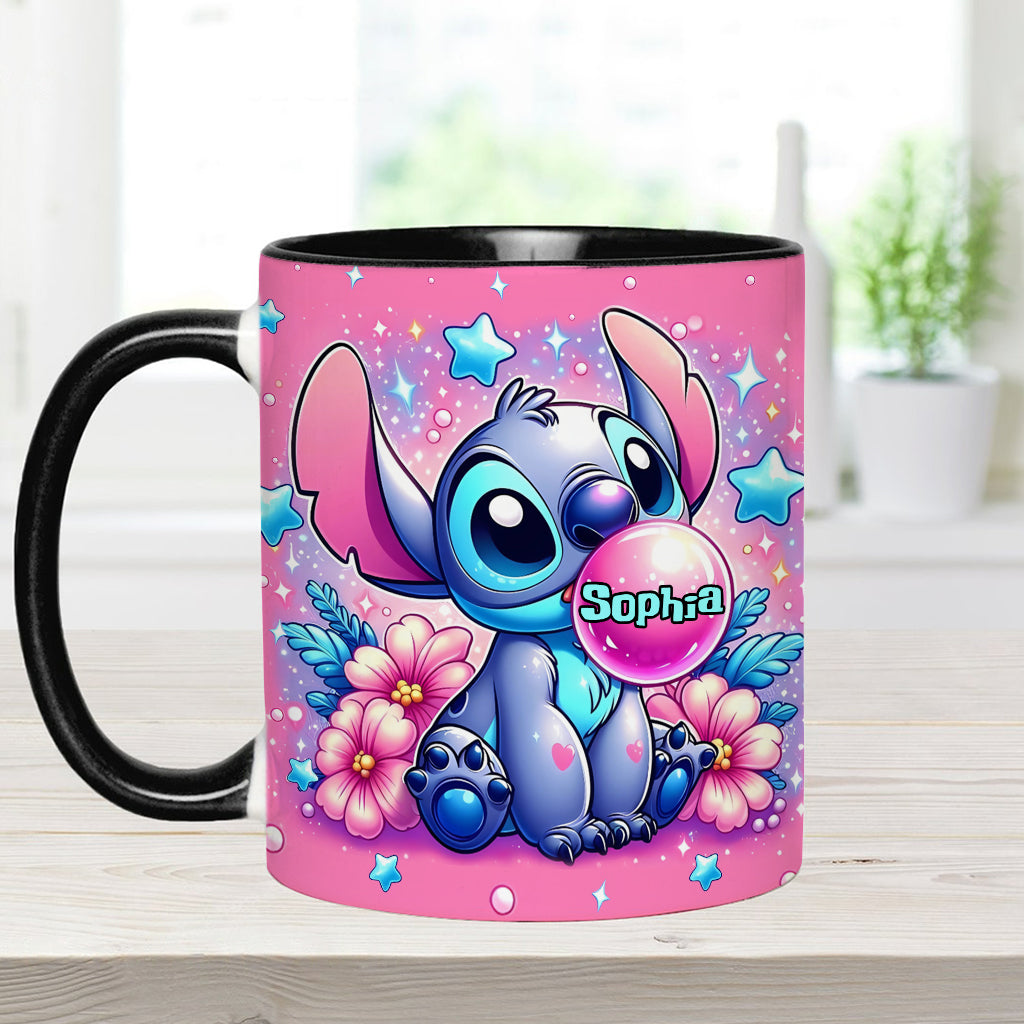 Personalized Pink Accent Mug Custom Name Gift for Birthday Accent Mug GradoCreations