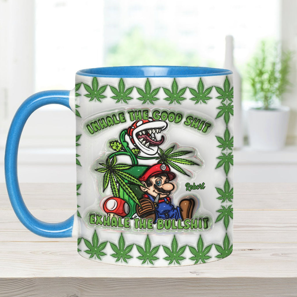 Personalized Weed Accent Mug Inhale the Good Sh*t Gift Accent Mug GradoCreations