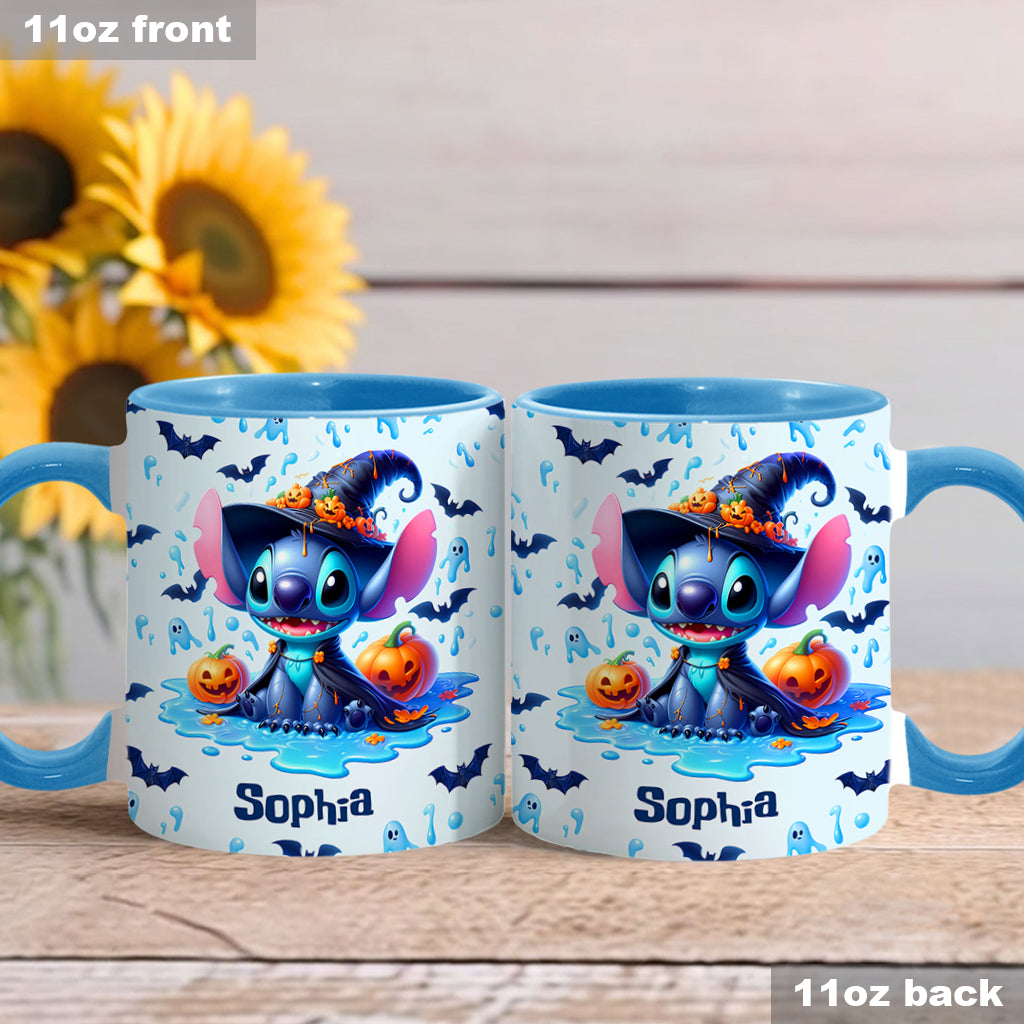 Personalized Halloween Ohana Accent Mug with Custom Name Accent Mug GradoCreations