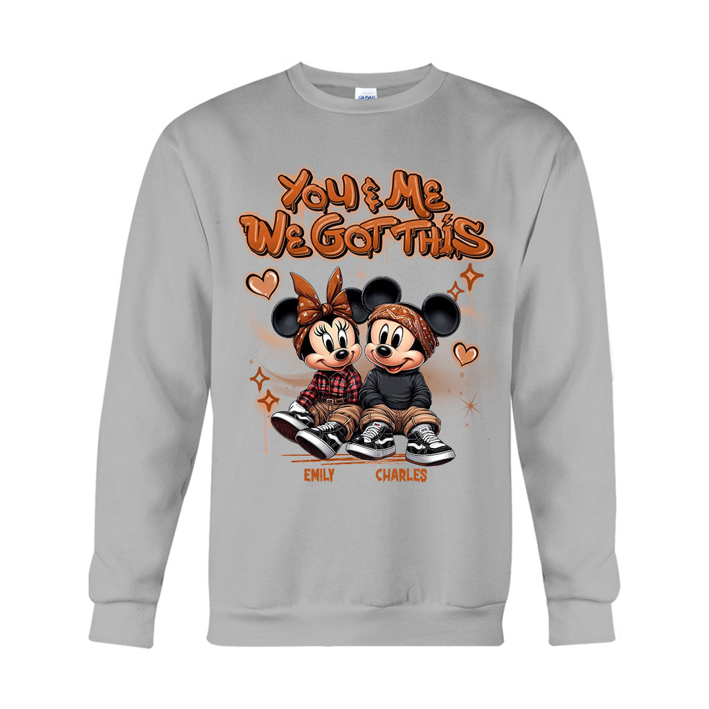 Personalized Couples Mouse T-shirt & Hoodie with Custom Names for Engagement or Anniversary T-shirt & Hoodie GradoCreations