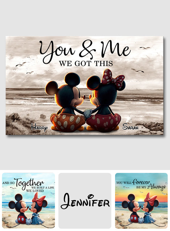 Personalized Couple Beach Scene Canvas Vintage Art Gift Canvas And Poster GradoCreations