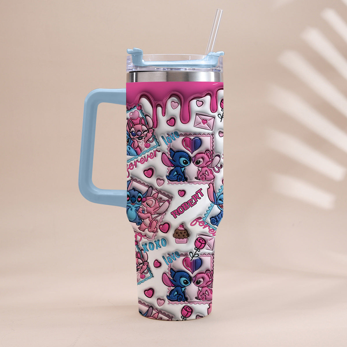 Personalized Ohana Tumbler With Handle Custom Gift for Couples Tumbler With Handle GradoCreations