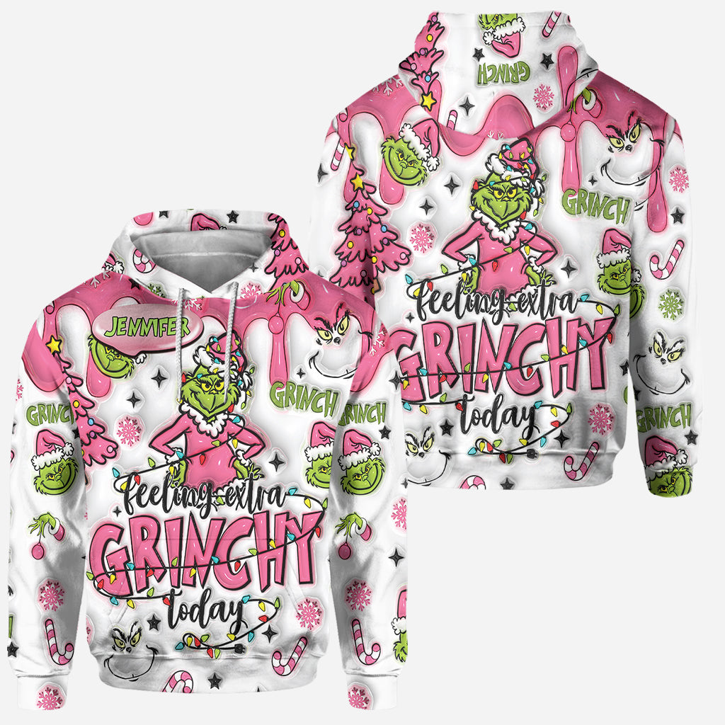 Personalized Grinchy Hoodie and Leggings Set for Christmas Gift Hoodie & Leggings GradoCreations