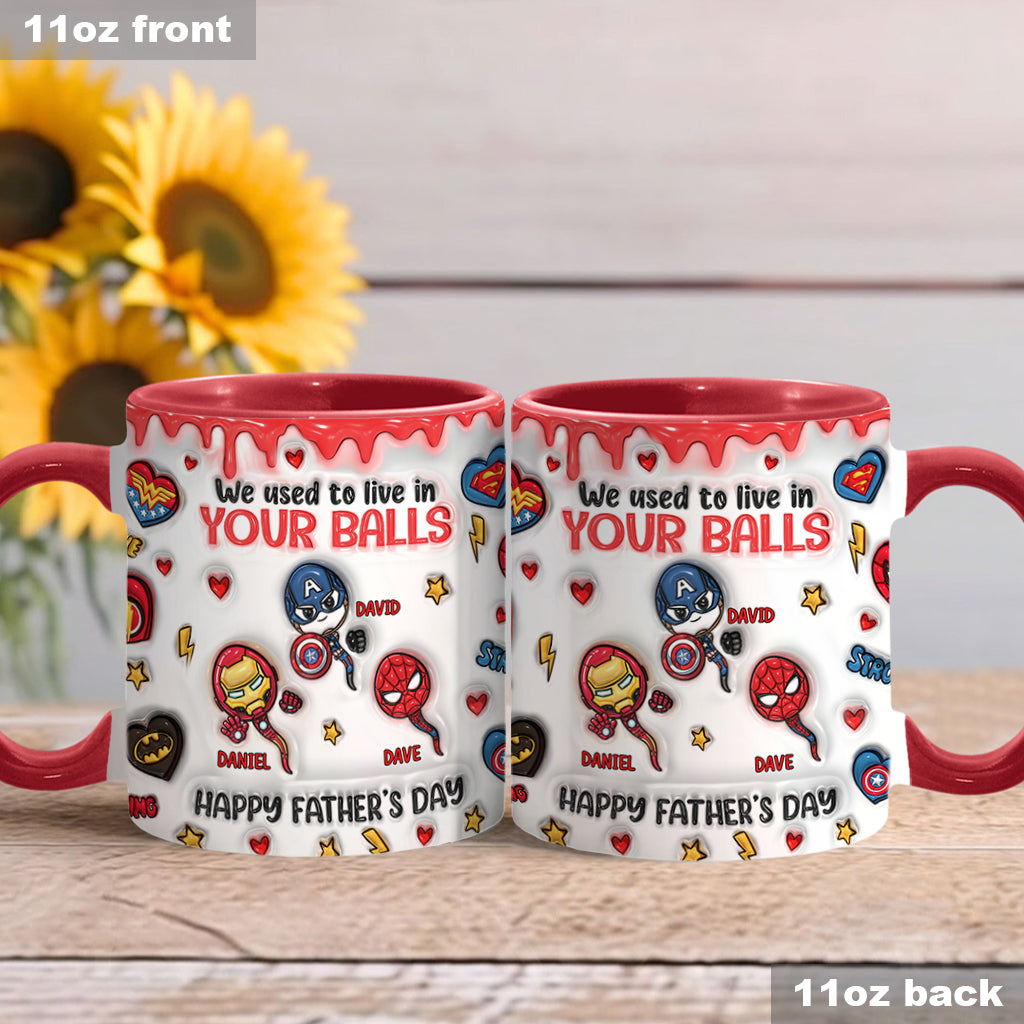 Personalized Superhero Accent Mug Custom Name Gift for Dad Accent Mug GradoCreations