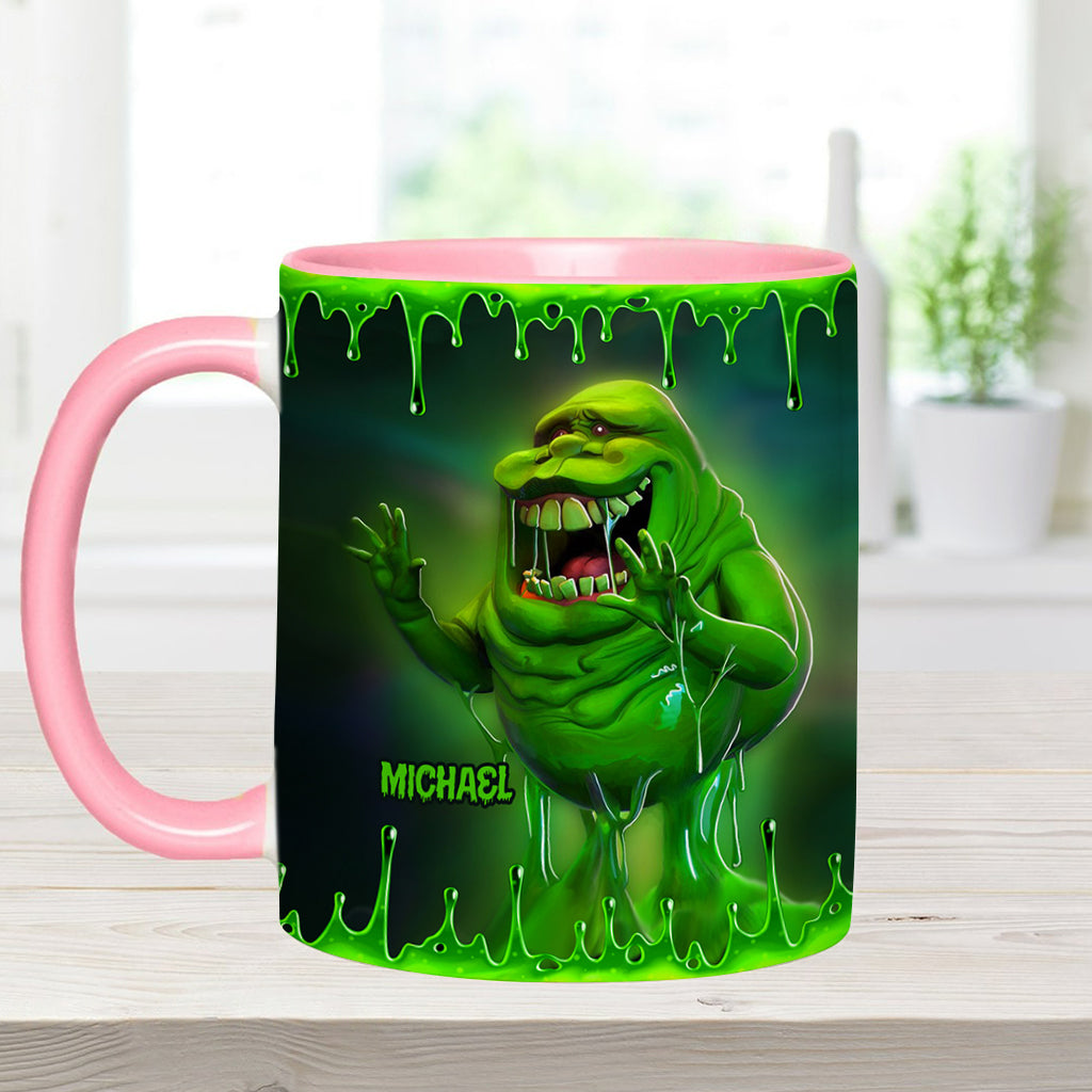 Personalized Green Ghost Accent Mug for Halloween & Birthdays Accent Mug GradoCreations