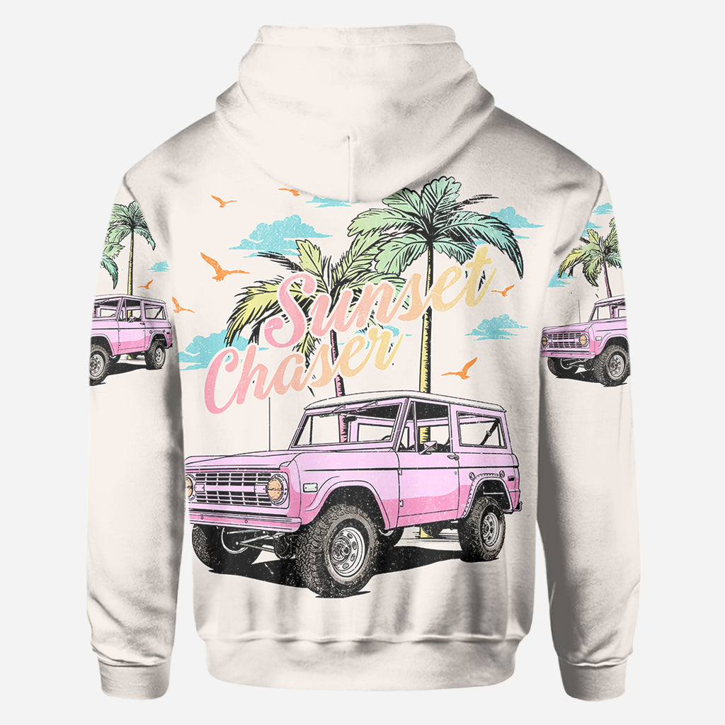 Personalized Sunset Chaser All Over Shirt with Custom Name for Beach Lovers All Over Shirt GradoCreations